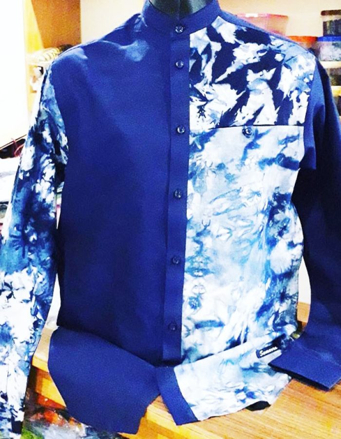 Chemise à manche longue bleu